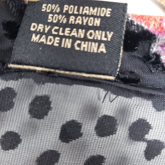 Saachi Anthropologie Dotty Velvet Burnout Kimono Black Pink Floral Wrap One Size - Picture 5 of 9